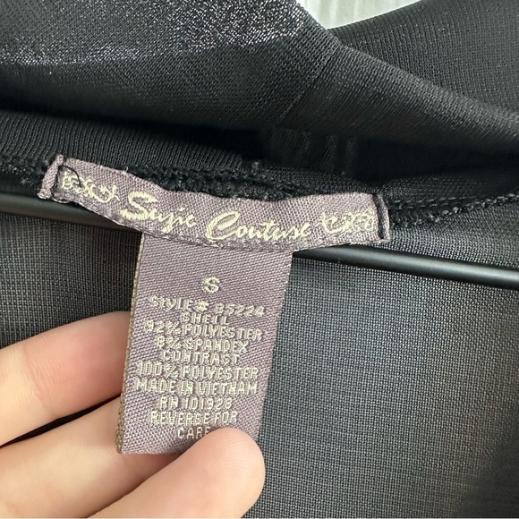 Suzie Couture Blouse Mesh Sleeve Velvet Fairy Whimsigoth Cowl Neck Size Small - Picture 6 of 6